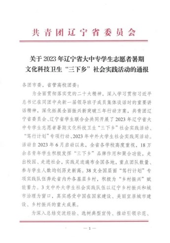 喜報｜我校在2023年遼寧省大中專學(xué)生志愿者暑期文化科技衛(wèi)生“三下鄉(xiāng)”社會實(shí)踐活動中獲獎