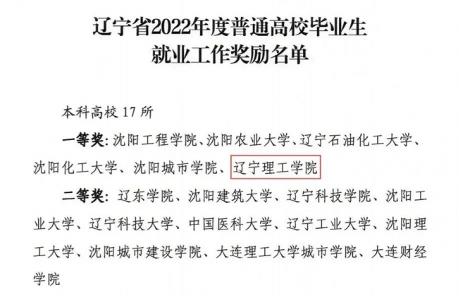 贊！我校榮獲遼寧省2022年度就業(yè)工作獎勵一等獎